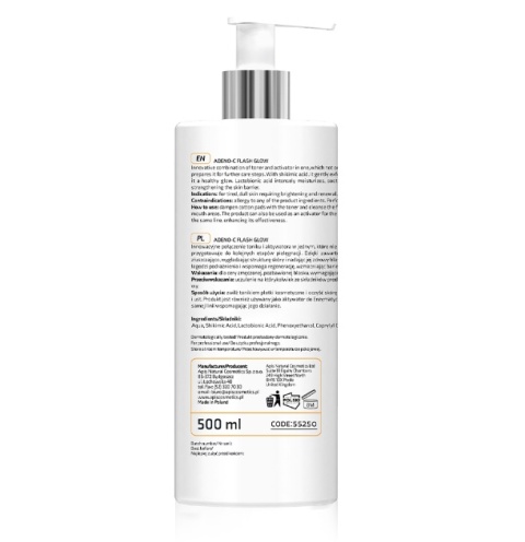 ADENO-C Flash Glow Roświetlający tonik i aktywator 2w1 z kwasem szikimowym i laktobionowym / 500ml